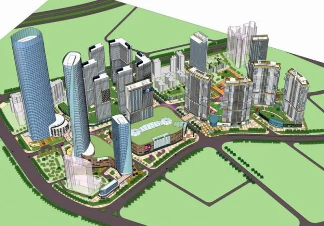 Sketchup Complex Model | Super high-rise commercial complex, office building, high-rise residential building, modern style