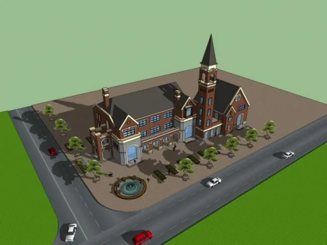Sketchup Business Model | Clubhouse, European Classical Style