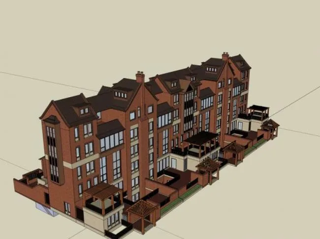 Sketchup Residential Model | Multi story Residence, Classical Style