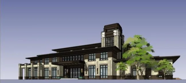 Sketchup Business Model | Multi story Sales Office, Western Classical Style