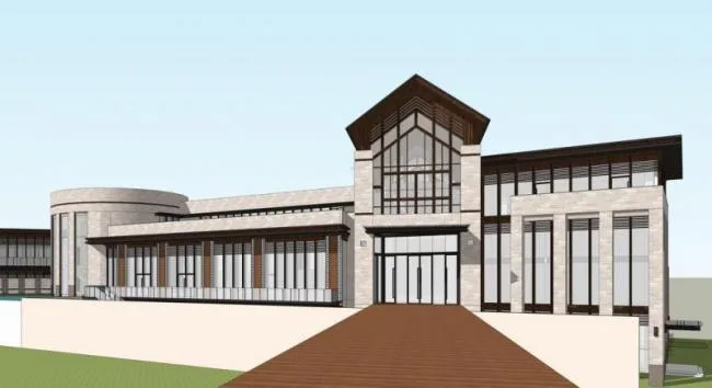 Sketchup Office Model | Multi-story Park Office, Neoclassical Style