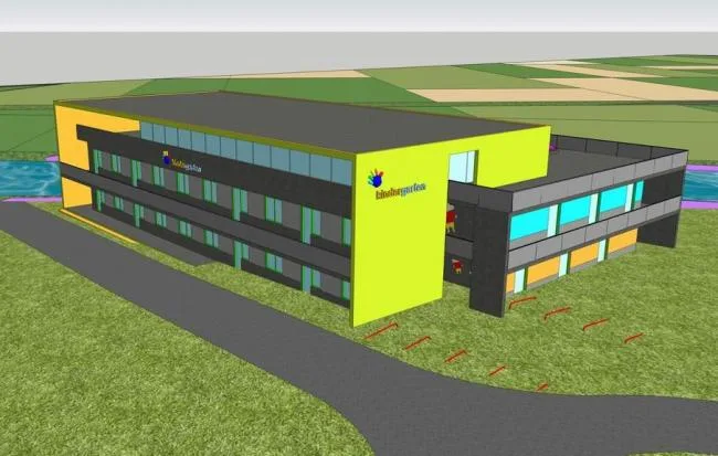 Sketchup Business Model | Tourist Service Center, Amusement Park, Business Center, Modern Style