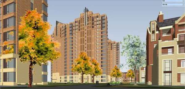 Sketchup Planning Model | Multi story Residential Community, Planning, Classical Style, 18 Floors