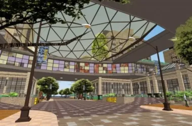 SketchUp Landscape Design: Neoclassical Commercial Street Model-BIM WORLD