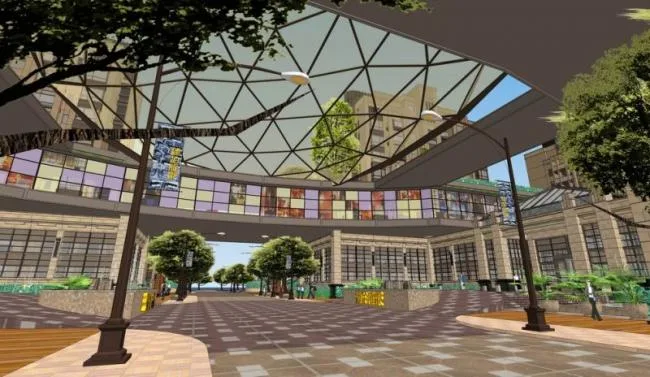 Sketchup Landscape Model | Commercial Street Landscape, Neoclassical Style