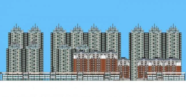 Sketchup Residential Model | High rise residential communities, residential buildings, modern style