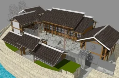 SketchUp Multi-Story Chinese-Style Villa Farmhouse Model for Homestay-BIM WORLD