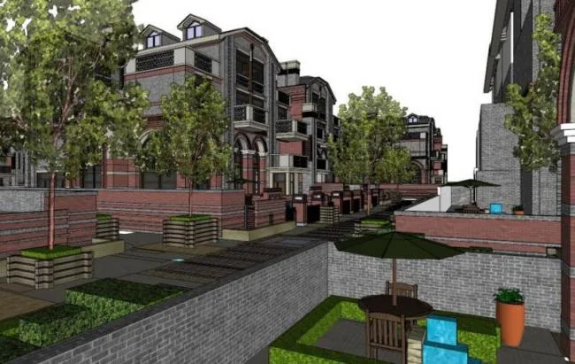 Sketchup Villa Model | Multi row Villa, Modern Style