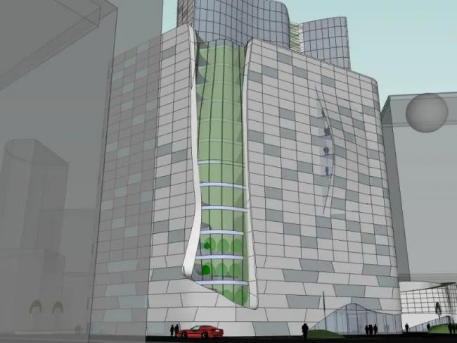 Sketchup Complex Model | Multi story High rise Mixed Commercial Complex, Office, Modern Style