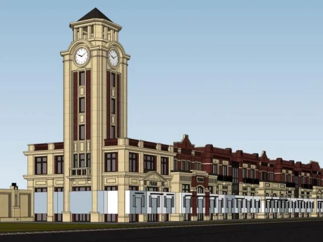 Sketchup Business Model | Multi story Business Center, Classical Style
