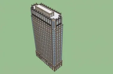 Modern High-Rise Hotel Model in SketchUp-BIM WORLD