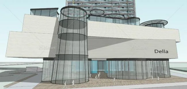 Sketchup Office Model | High rise office, office building, ground floor commercial, modern style