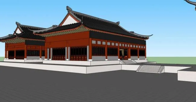 Sketchup Ancient Architecture Model | Kaifeng Prefecture, Chinese style, ancient architecture, single story