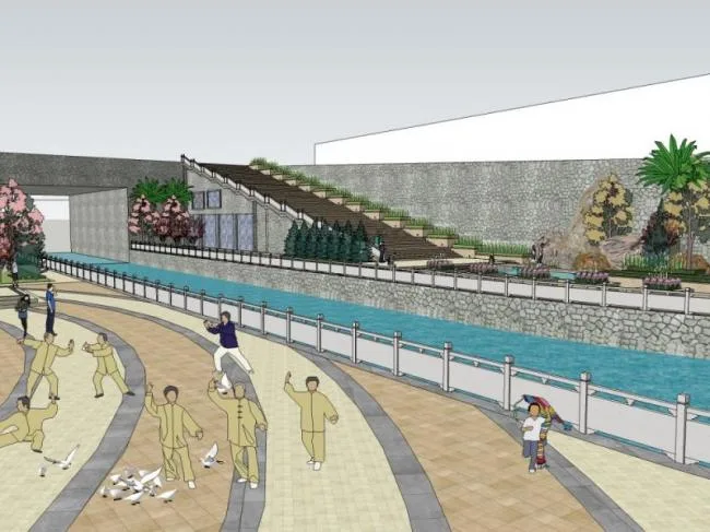 Modern Waterfront Landscape Design in SketchUp