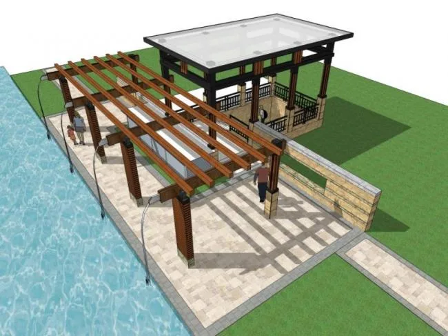 Sketchup Landscape Model | Corridor Landscape, Modern Style