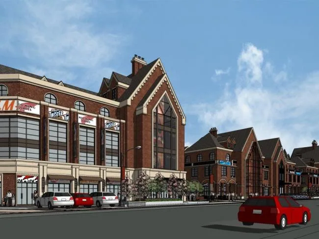 Sketchup Business Model | Multi story Commercial Street, British Style