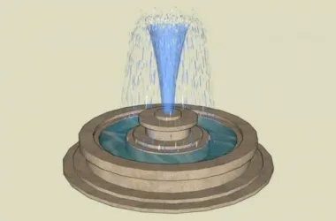 SketchUp Material Model: European Water Fountain Landscape Sculpture Components-BIM WORLD