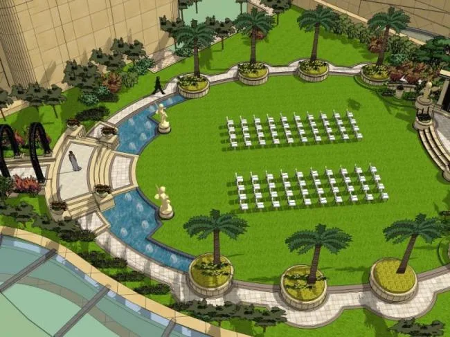 Sketchup Landscape Model | Park Landscape, Classical Style