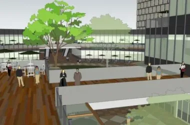 SketchUp Complex Model: Modern High-Rise Office Building with Commercial Podium-BIM WORLD
