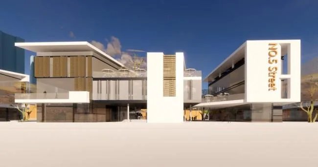 Sketchup Business Model | Multi story street side commercial, modern style