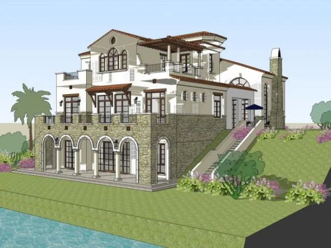 Sketchup Villa Model | Solo Villa, European Style