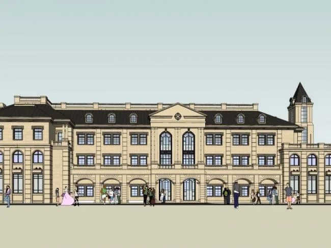 Sketchup Business Model | Multi story Clubhouse, French Classical Style