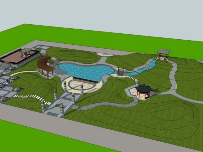 Sketchup Landscape Model | Garden Landscape, Park Landscape, Chinese Style