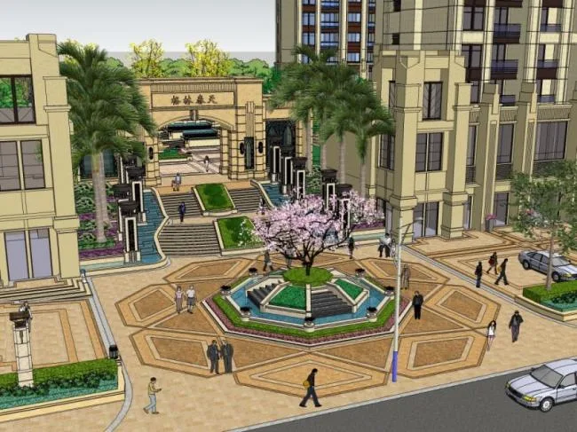 Sketchup Landscape Model | Commercial Street Landscape, Residential Landscape, Classical Style