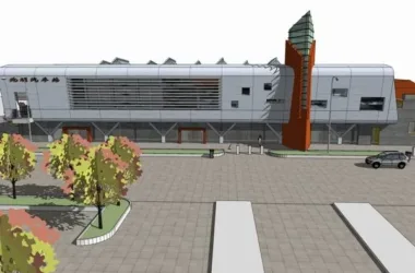 SketchUp Design of Station Road and Bridge | Modern Multi-Story Beiming Bus Station Architecture-BIM WORLD