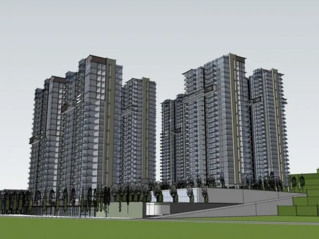 Sketchup Residential Model | High rise Residential Buildings, Modern Style