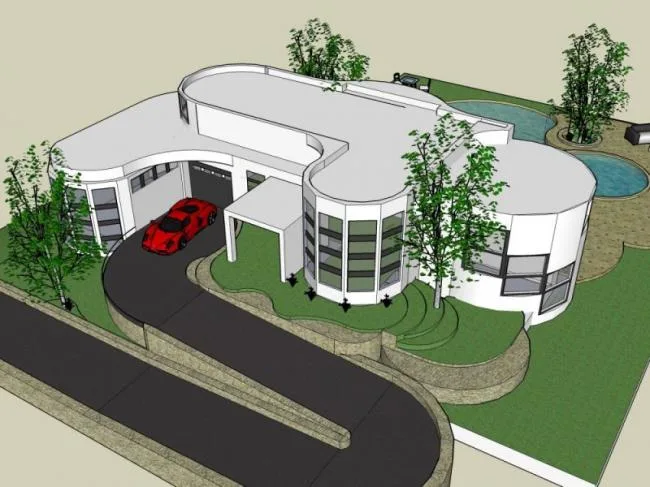 Sketchup Villa Model | Solo Villa, Modern Style