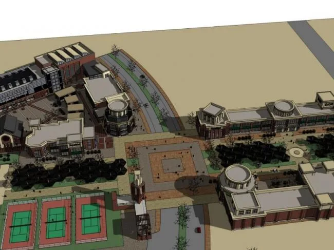 Sketchup Residential Model | Multi-story Commercial Street, Modern Style