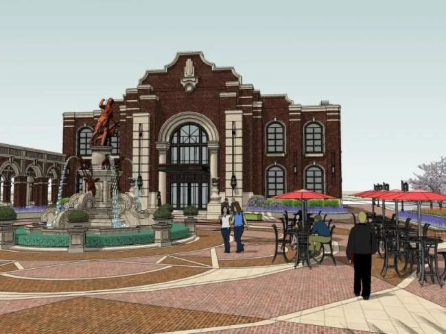 Sketchup Business Model | Low rise Sales Office, Classical Style