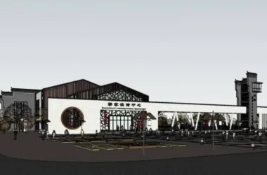 SketchUp Cultural Model: Huizhou Tourism Reception Center in Traditional Chinese Style-BIM WORLD