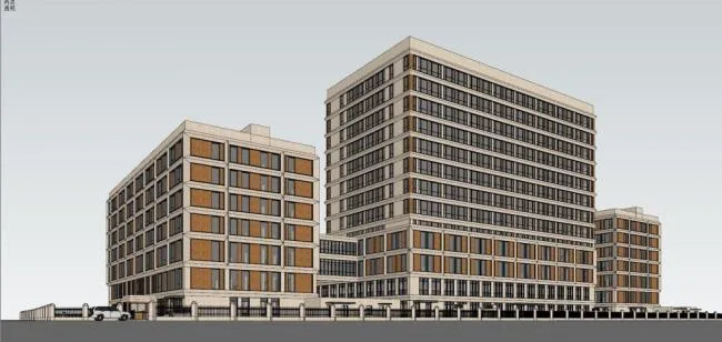Sketchup Hospital Model | Multi story High rise Hybrid Hospital, Modern Style, Medical Building