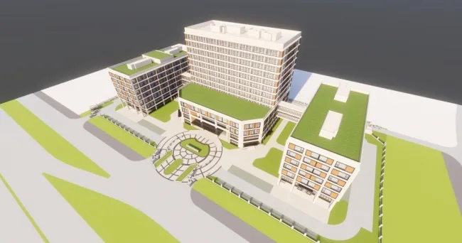 Sketchup Hospital Model | Multi story High rise Hybrid Hospital, Modern Style, Medical Building
