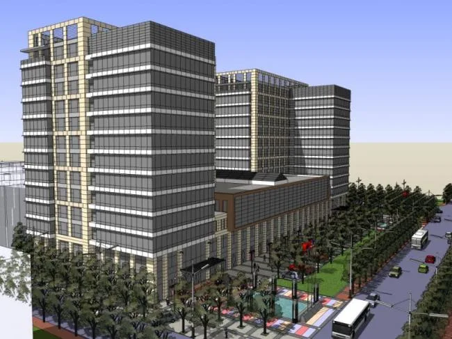 Sketchup Office Model | Multi story Office Building, Modern Style