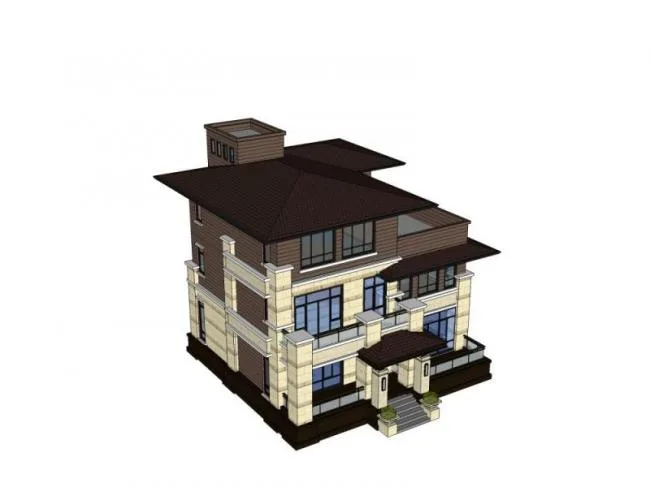 Sketchup Villa Model | Solo Villa, Modern Style