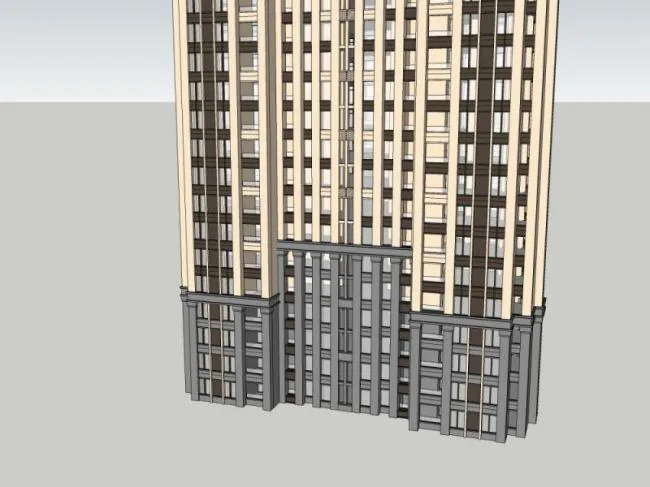 Sketchup Residential Model | High rise Residential Buildings, Classical Style