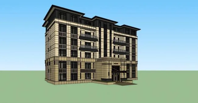 Sketchup Residential Model | Multi story Garden House, Residential Building, Neoclassical Style