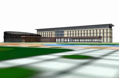 Modern Multi-Story Office Building Model in SketchUp-BIM WORLD