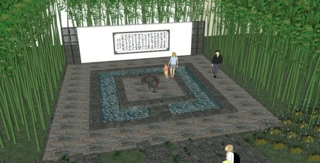 Sketchup Landscape Model | Villa Courtyard Landscape, Villa Landscape, Courtyard Landscape, Chinese Style