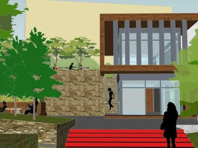 Sketchup Landscape Model | Square Landscape, Modern Style