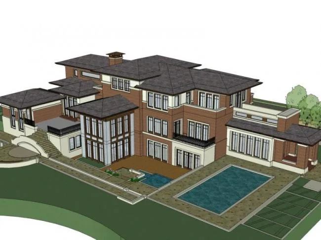 Sketchup Business Model | Multi story Clubhouse, Modern Style