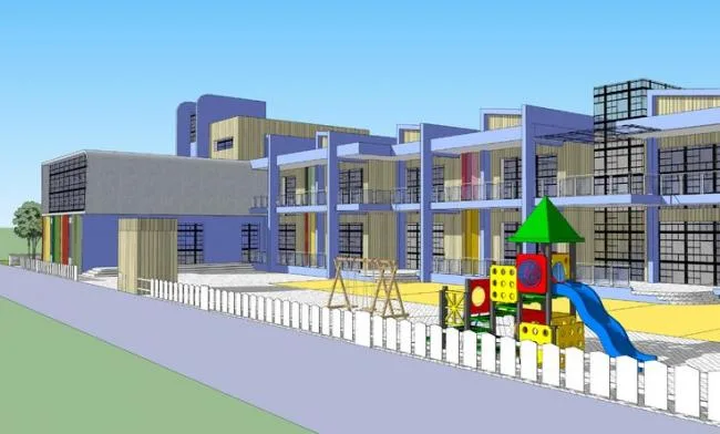Sketchup School Model | School, Teaching Building, Kindergarten, Modern Style, Educational Architecture