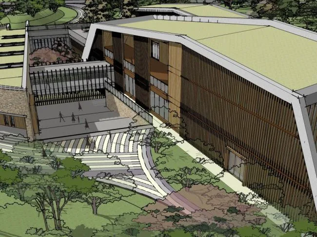 Sketchup Cultural Model | Multi story Tourist Service Center, Modern Style, Entertainment and Leisure Facilities