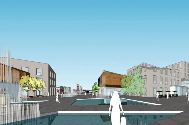 Sketchup Business Model | Multi story Commercial Street, Modern Style