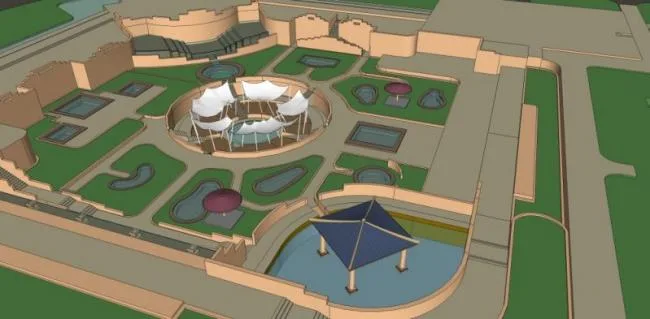 Sketchup Landscape Model | Square Landscape, European Style, Classical Style
