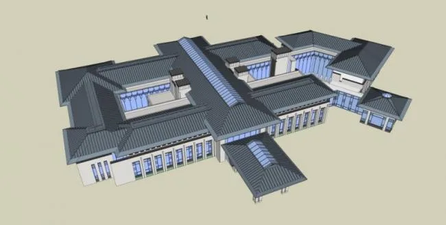 Sketchup Hotel Model | Multi story Hotel, Chinese Style