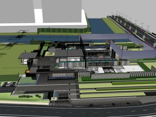 Sketchup Business Model | Multi story Sales Office, Modern Style